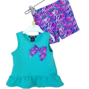 2 Piece Toddler Girls 2T Top & Bottoms Set